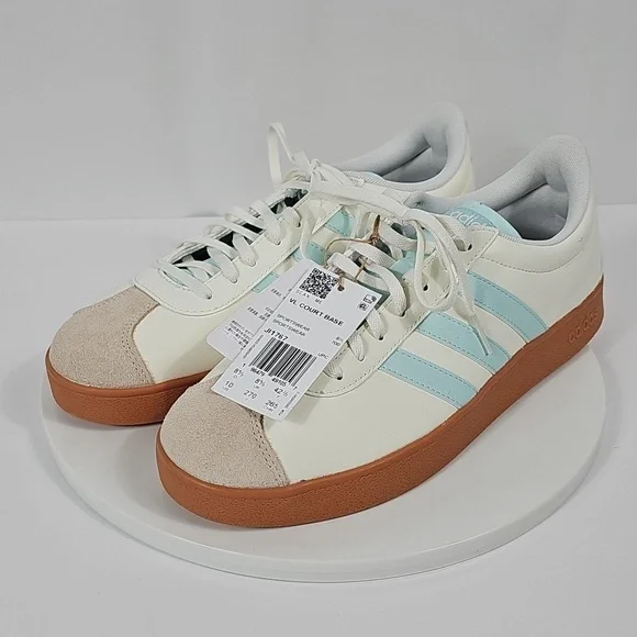 NWT adidas VL Court Base Women's Size 10 White Mint Green Sneakers JI1767 - Picture 11 of 16